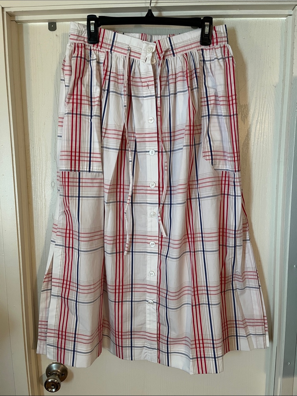 Blue, Red & White Plaid Midi Skirt & Matching Tee NWT Medium - Picture 6 of 12